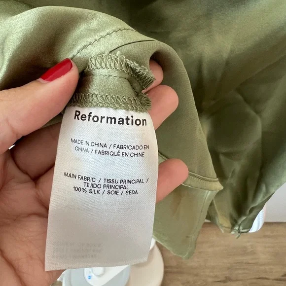 Reformation Annika Off Shoulder Silk Top - Picture 3 of 10